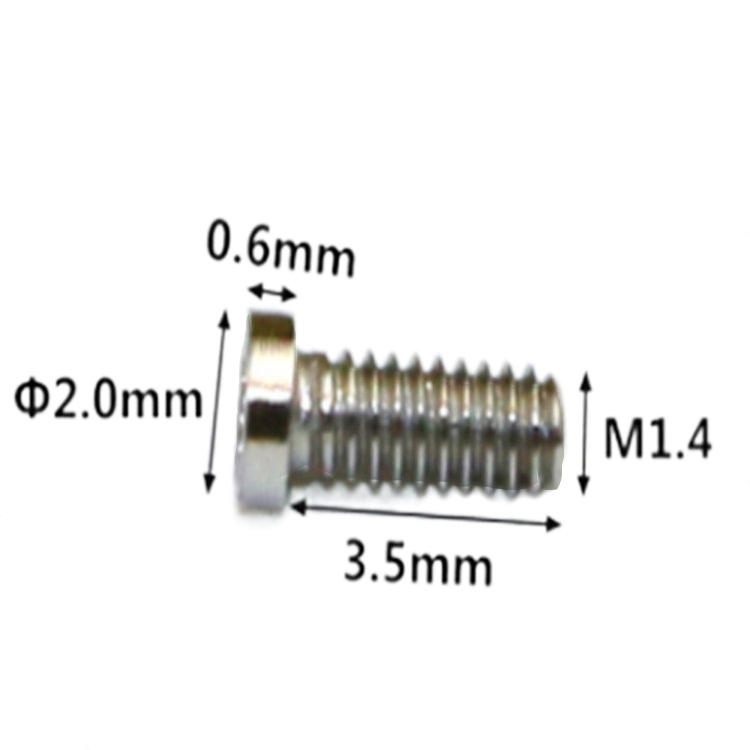 Miniatúrna miniatúrna mikroskrutka M1.4 so 6 lalokmi pre hodinky