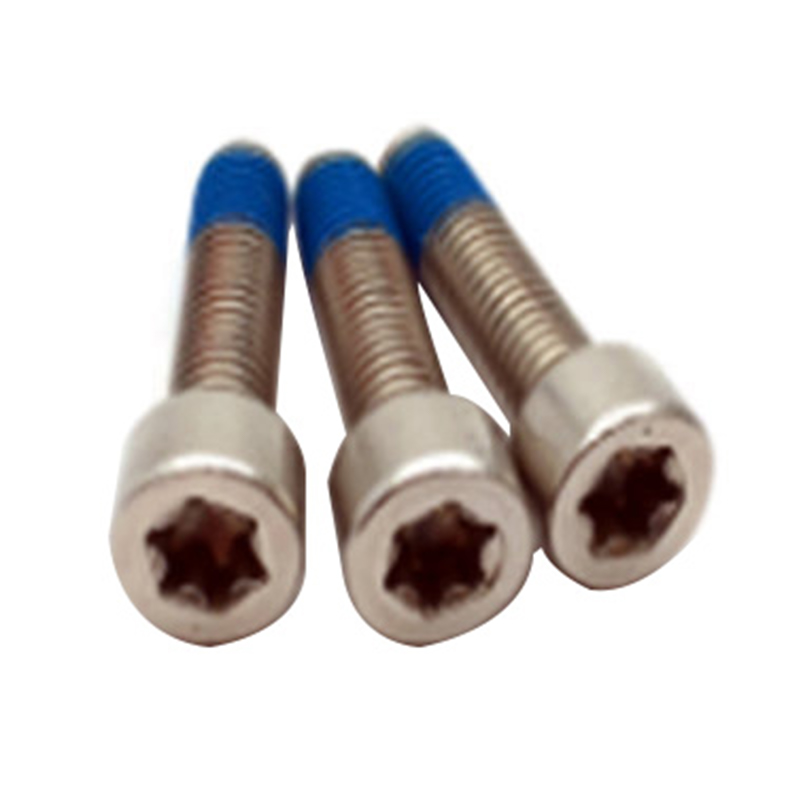 ISO14579 nový dizajn m6 torx s kolíkovou nylonovou pokovovanou lekárskou skrutkou