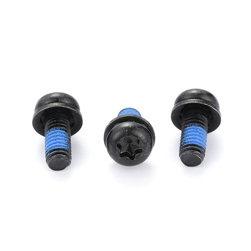 Čierna trojitá nastavovacia skrutka Torx micro mini s okrúhlou hlavou s nylonovou nášivkou Čierna trojitá nastavovacia skrutka Torx micro mini s okrúhlou hlavou s nylonovou nášivkou